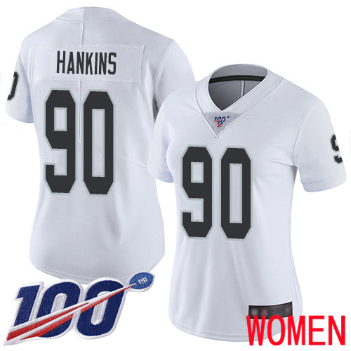 Oakland Raiders Limited White Women Johnathan Hankins Road Jersey NFL Football #90 100th Jersey->women nfl jersey->Women Jersey